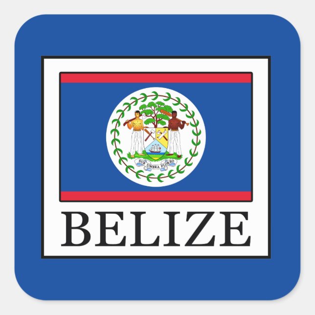 Belize Quadratischer Aufkleber (Vorderseite)
