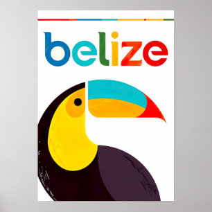 Belize Retro Vintage Travel Poster