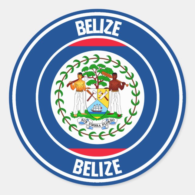 Belize Round Emblem Runder Aufkleber (Vorderseite)