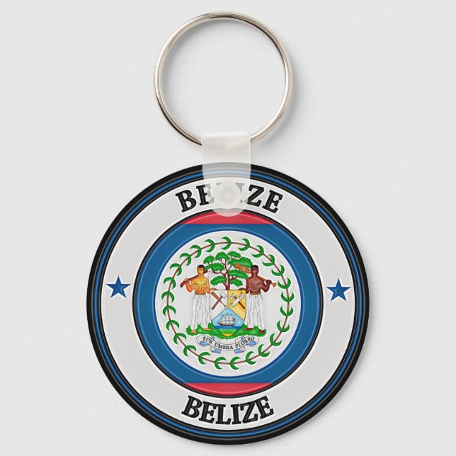 Belize Round Emblem Schlüsselanhänger (Vorderseite)