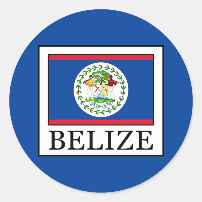 Belize Runder Aufkleber (Vorderseite)