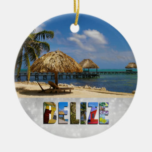 Belize San Pedro Beach Ambergris Caye Weihnachten Keramik Ornament