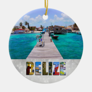 Belize San Pedro Beach Ambergris Caye Weihnachten Keramik Ornament