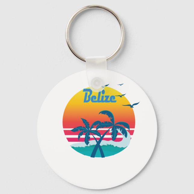Belize, Sommerretro Vintag Schlüsselanhänger (Vorderseite)