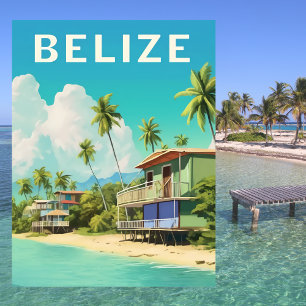 Belize Strandhaus Reise Postkarte