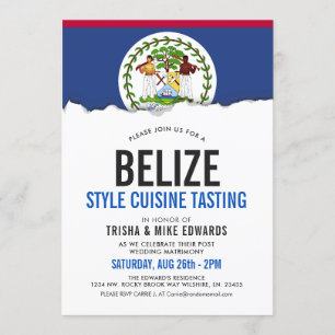 Belize Themed Cuisine   Party Flag Weißer Einladun Einladung