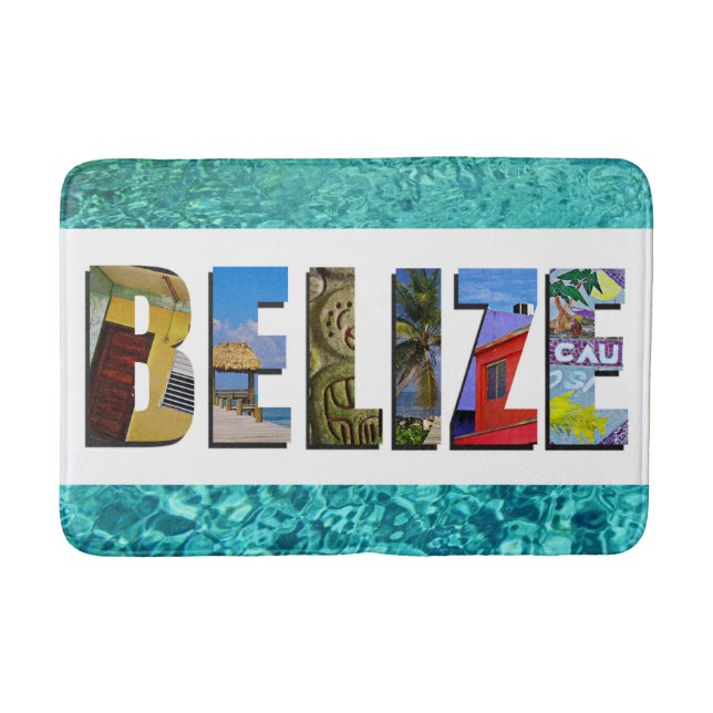 Belize Tropical Beach Blue Ocean Travel Foto Badematte (Vorderseite)
