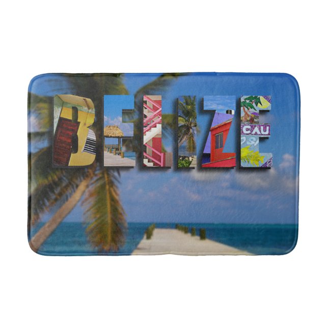 Belize Tropical Beach Blue Ocean Travel Foto Badematte (Vorderseite)