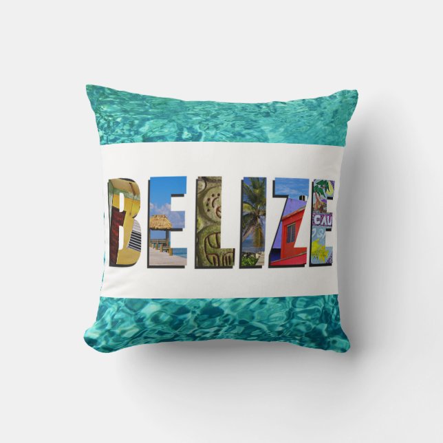 Belize Tropical Beach Blue Ocean Travel Fotos Kissen (Vorderseite)