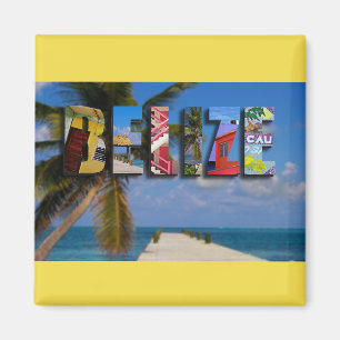 Belize Tropical Beach Blue Ocean Travel Fotos Magnet