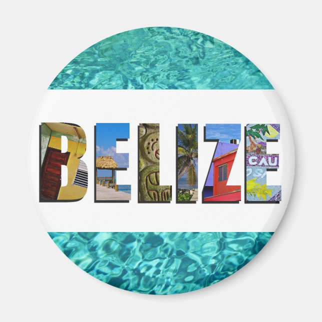 Belize Tropical Beach Blue Ocean Travel Fotos Magnet (Vorne)
