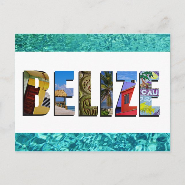Belize Tropical Beach Blue Ocean Travel Fotos Postkarte (Vorderseite)