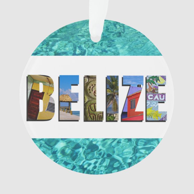 Belize Tropical Beach Blue Ocean Weihnachten Ornament (Vorderseite)