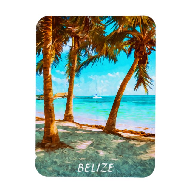 Belize Tropical Beach Magnet (Vertikal)
