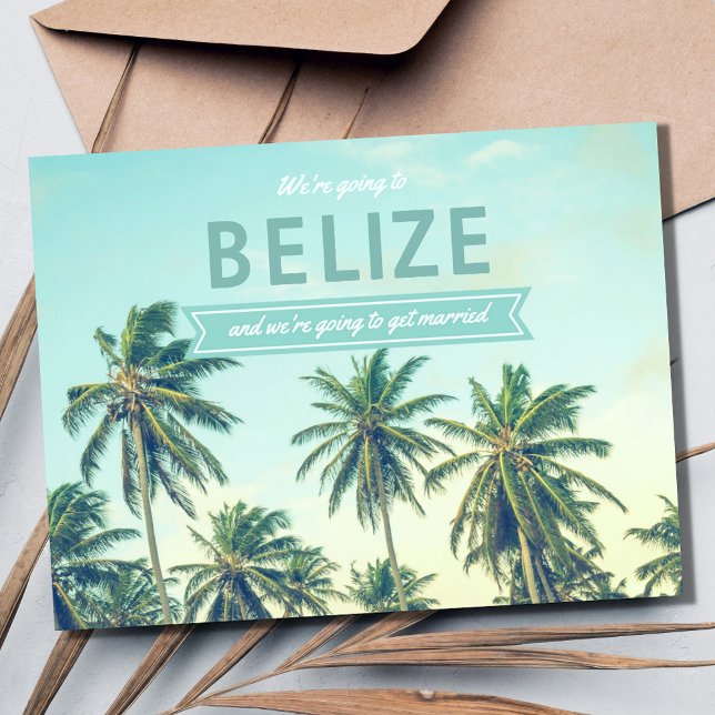 Belize Tropical Beach Wedding rettet die Termine Ankündigungspostkarte (Belize Tropical Beach Wedding Save the Date Postcard)