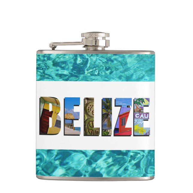 Belize Tropical Blue Ocean Travel Fotos Flachmann (Vorderseite)