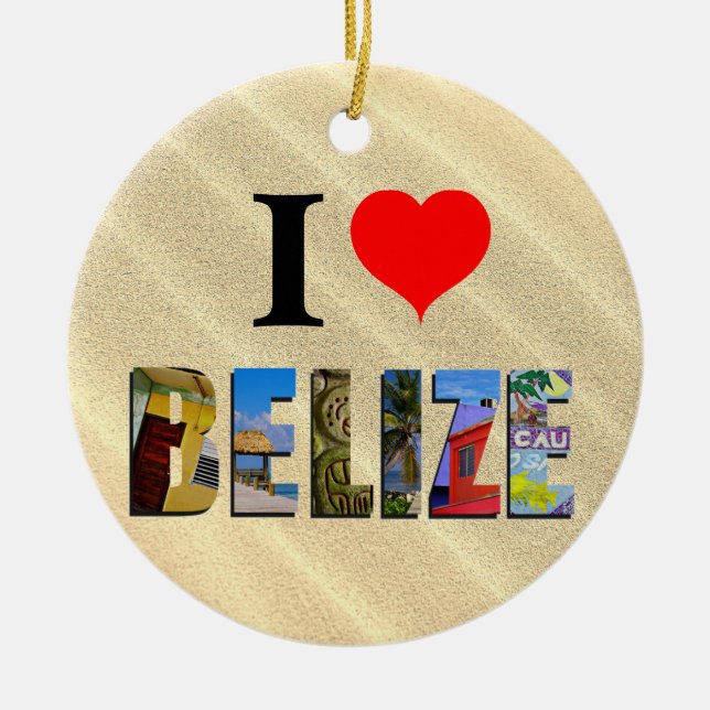 Belize Tropical Sand Beach Reisen Fotos Weihnachte Keramik Ornament (Vorne)