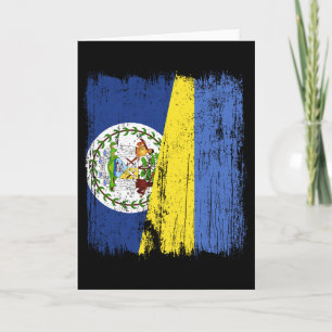 Belize Ukraine Halbflagge Belizisch Ukrainisches E Karte