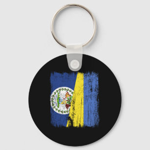 Belize Ukraine Halbflagge Belizisch Ukrainisches E Schlüsselanhänger