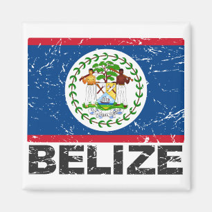 Belize Vintag Flag Magnet