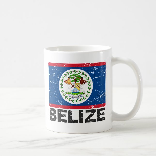 Belize Vintage-Flagge Kaffeetasse (Rechts)