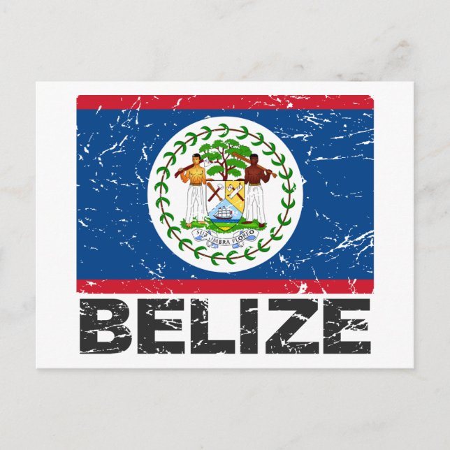 Belize-Vintage-Flagge Postkarte (Vorderseite)