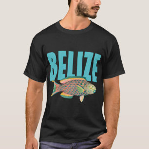Belize Vintage-Papageienfisch-Tauchdesign T-Shirt