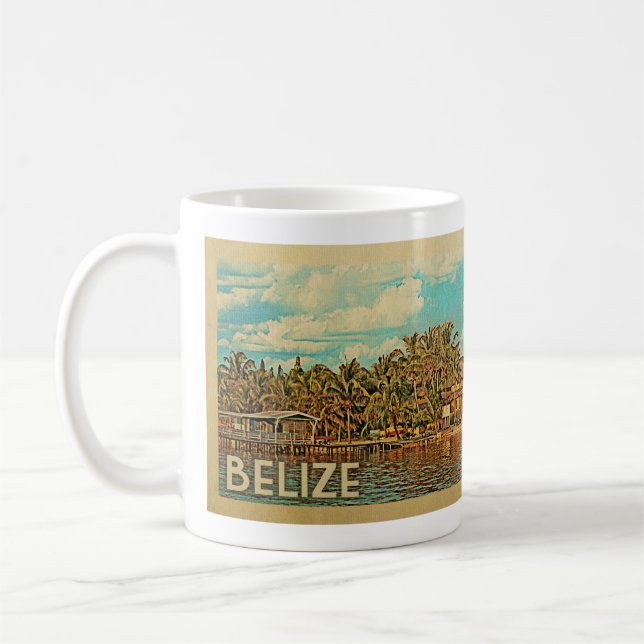 Belize Vintage Travel Kaffeetasse (Links)