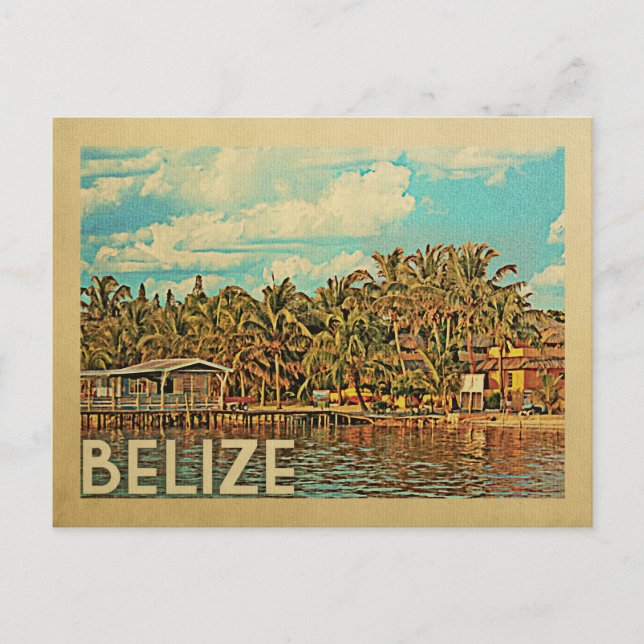 Belize Vintage Travel Postkarte (Vorderseite)