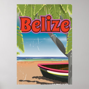 Belize Vintage Urlaubsplaner Poster