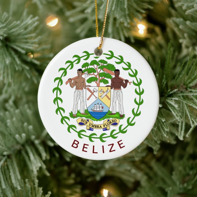 Belize-Wappen Keramik Ornament (Baum)