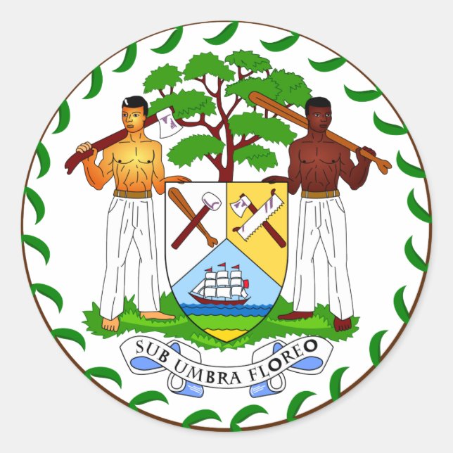 Belize-Wappen Runder Aufkleber (Vorderseite)
