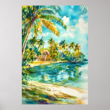 Belize-Wasserfarbenposter Wasserfarben 2
