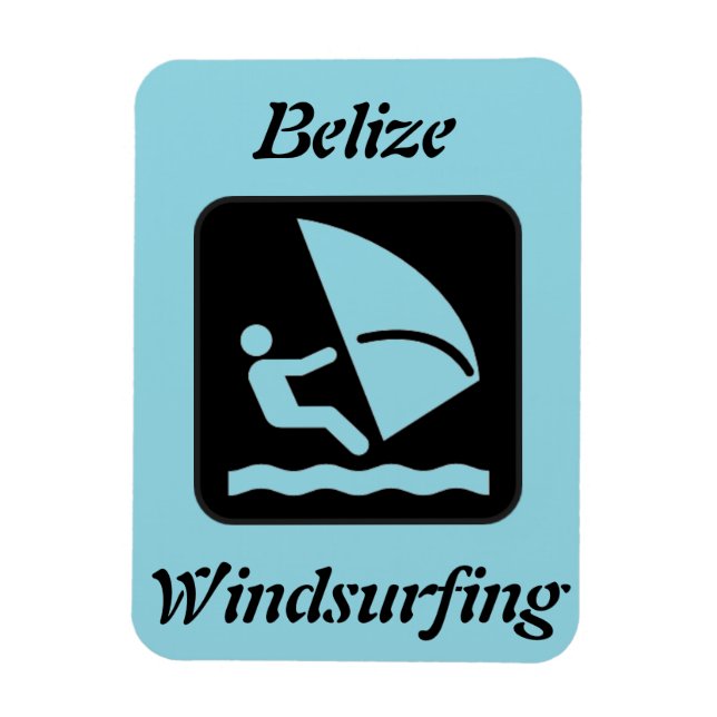 Belize Windsurfing (Glover's Reef Atoll) Magnet (Vertikal)