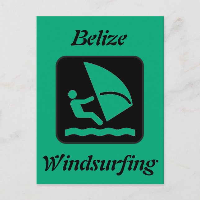 Belize Windsurfing (Long Caye Glover's Reef Atoll) Postkarte (Vorderseite)