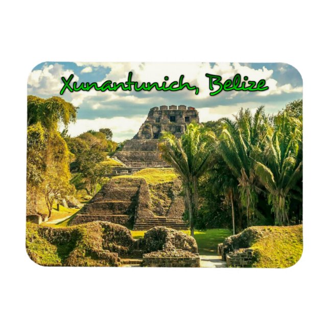 Belize Xunantunich stilisiert Magnet (Horizontal)