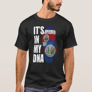 Belizisch und Costa-ricanisch Misch-DNA-Flagge-Erb T-Shirt