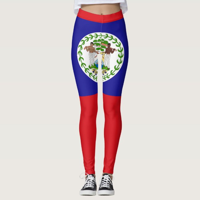 Belizische Flagge Leggings (Vorderseite)