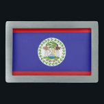 Belizische Flagge Rechteckige Gürtelschnalle<br><div class="desc">Die Nationalflagge von Belize.</div>