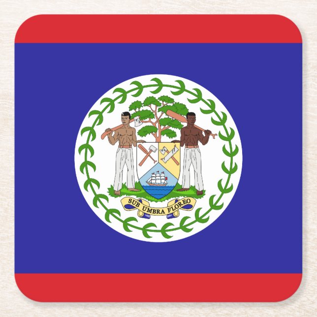 Belizische Flagge Rechteckiger Pappuntersetzer (Vorderseite)