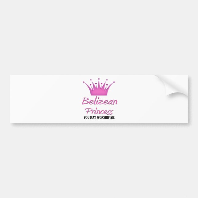 Belizische Prinzessin Autoaufkleber (Vorne)