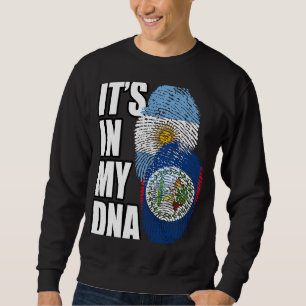 Belizisches und argentinisches Mix-DNA-Flaggengebi Sweatshirt