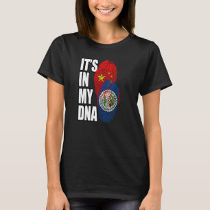 Belizisches und chinesisches Misch-DNA-Flaggengebi T-Shirt
