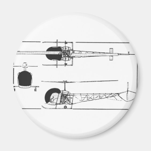 Bell 47 Hubschrauber Magnet (Vorne)