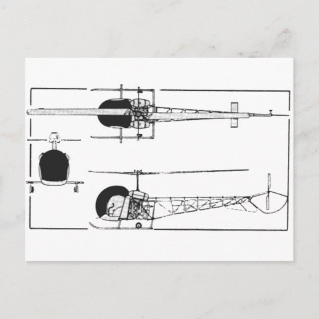 Bell 47 Hubschrauber Postkarte (Vorderseite)