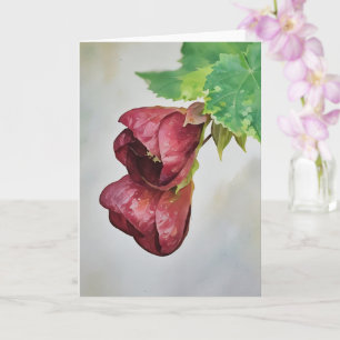 Bell Blume Burgundy Red Art Note Card Karte