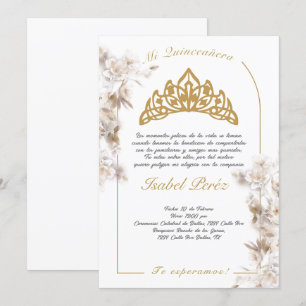 Bell cadre Quinceañera invitation en espagnol