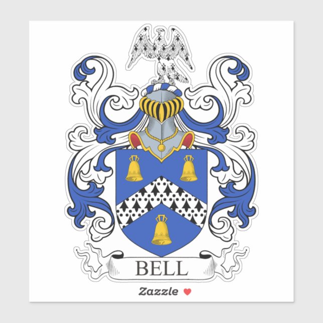Bell Familienwappen Aufkleber (Blatt)