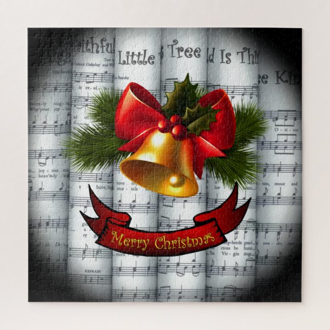 Bell~ Holly~Ribbon ~ gerollte WeihnachtsNoten (Vertikal)