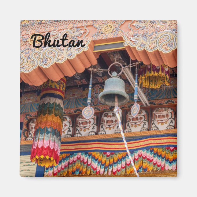 Bell in Punakha Dzong - Bhutan, Himalaya, Asien Magnet (Vorne)